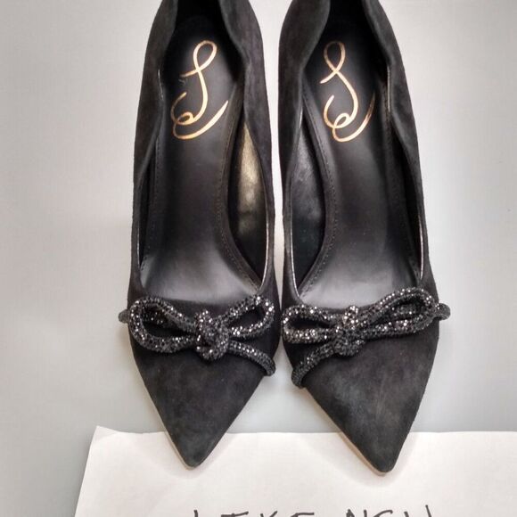 Sam Edelman Deela Pump Black Suede Heels Size 7 - Picture 2 of 16